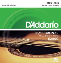 EZ890 AMERICAN BRONZE 85/15 Струны для акустической гитары Super Light 9-45 D`Addario в Орле магазин Мелодия